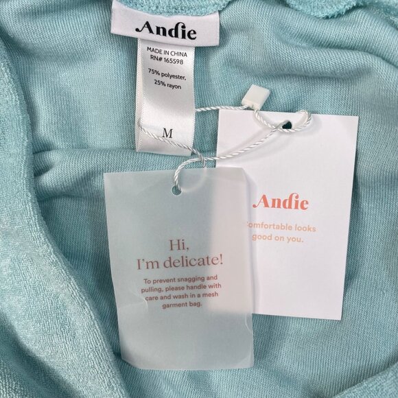 Andie Swim The Hoodie Dress Cover Up Blue Medium NEW - Picture 3 of 8